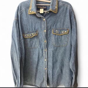 Notations Sport Studded Denim Shirt